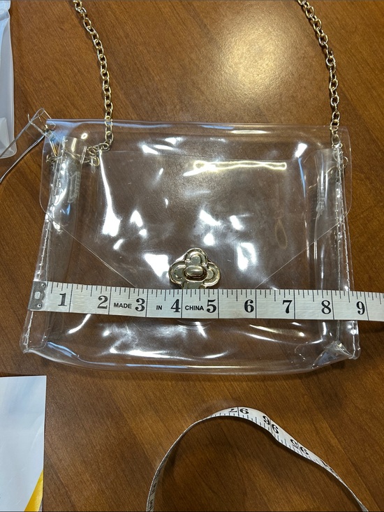 Laurel Handbags - Laurel Clear Crossbody Bag with Gold Chain and  Turn-Lock